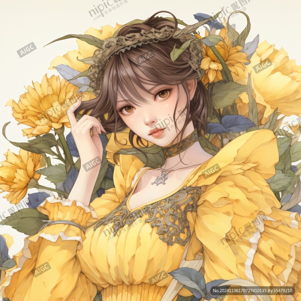 雛菊少女插畫