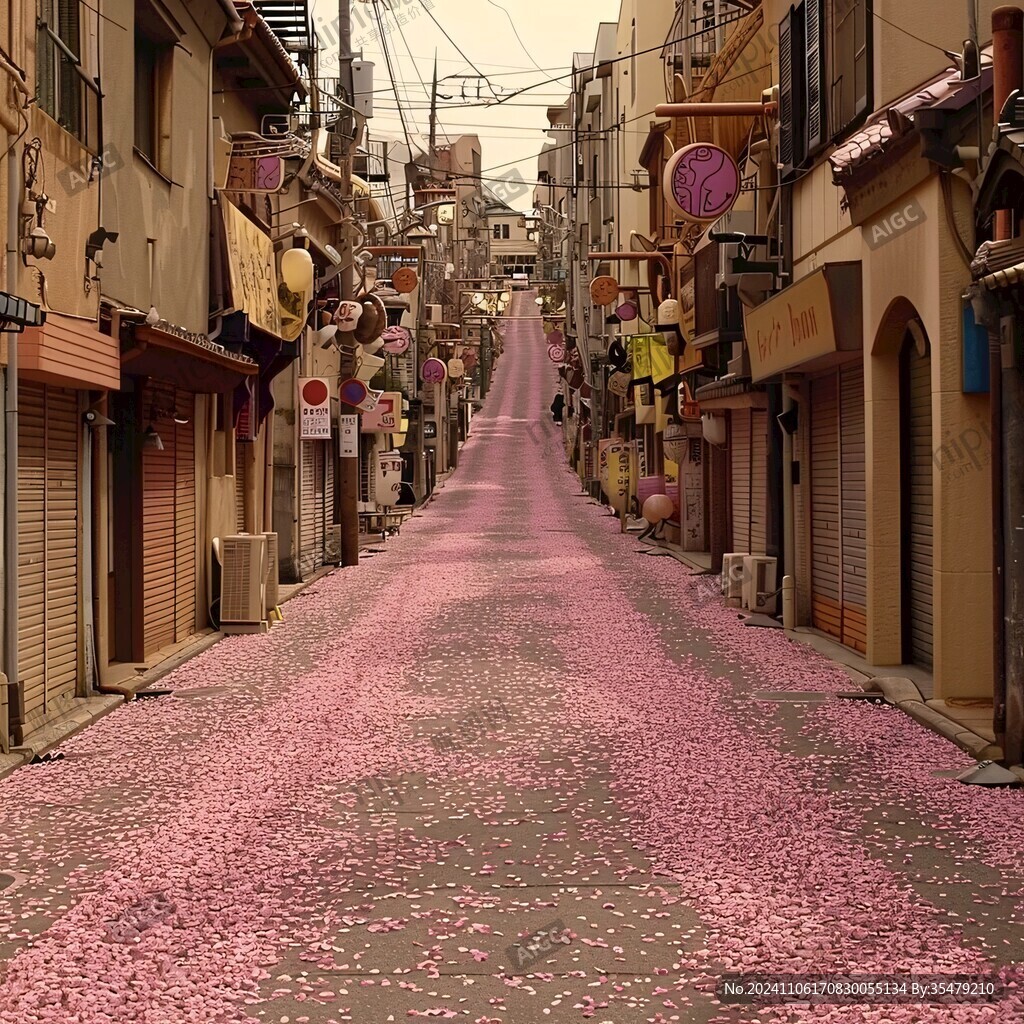 花瓣鋪成的小路