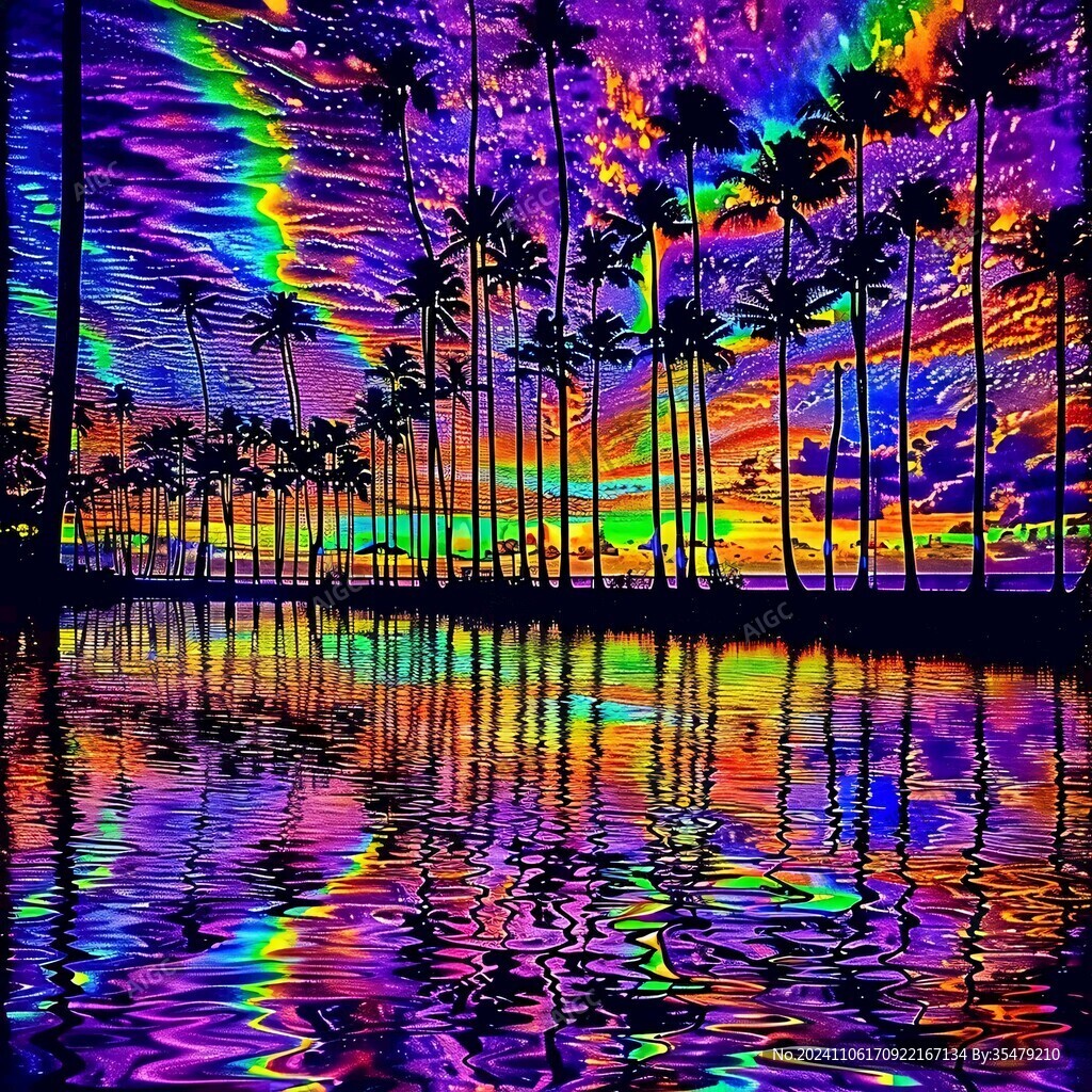 棕櫚樹壁畫