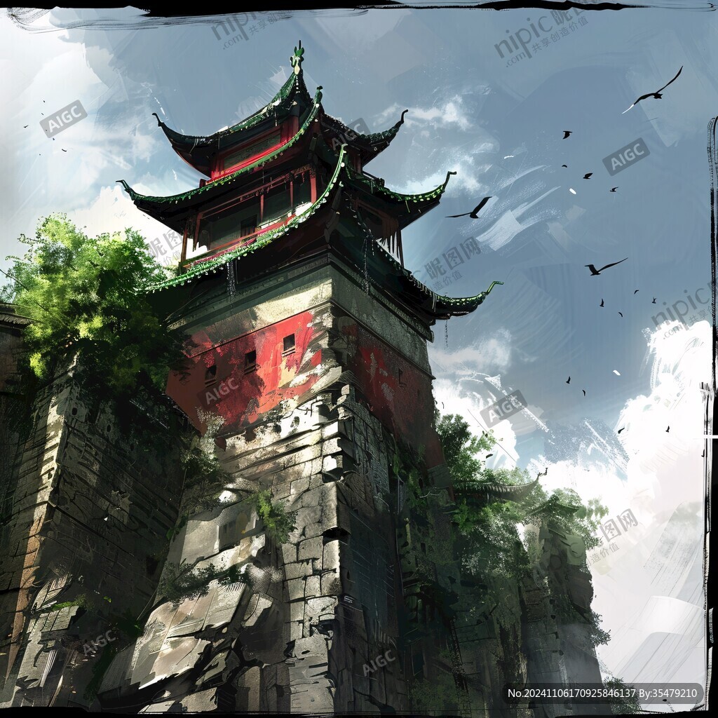 鎮(zhèn)淮樓插畫(huà)