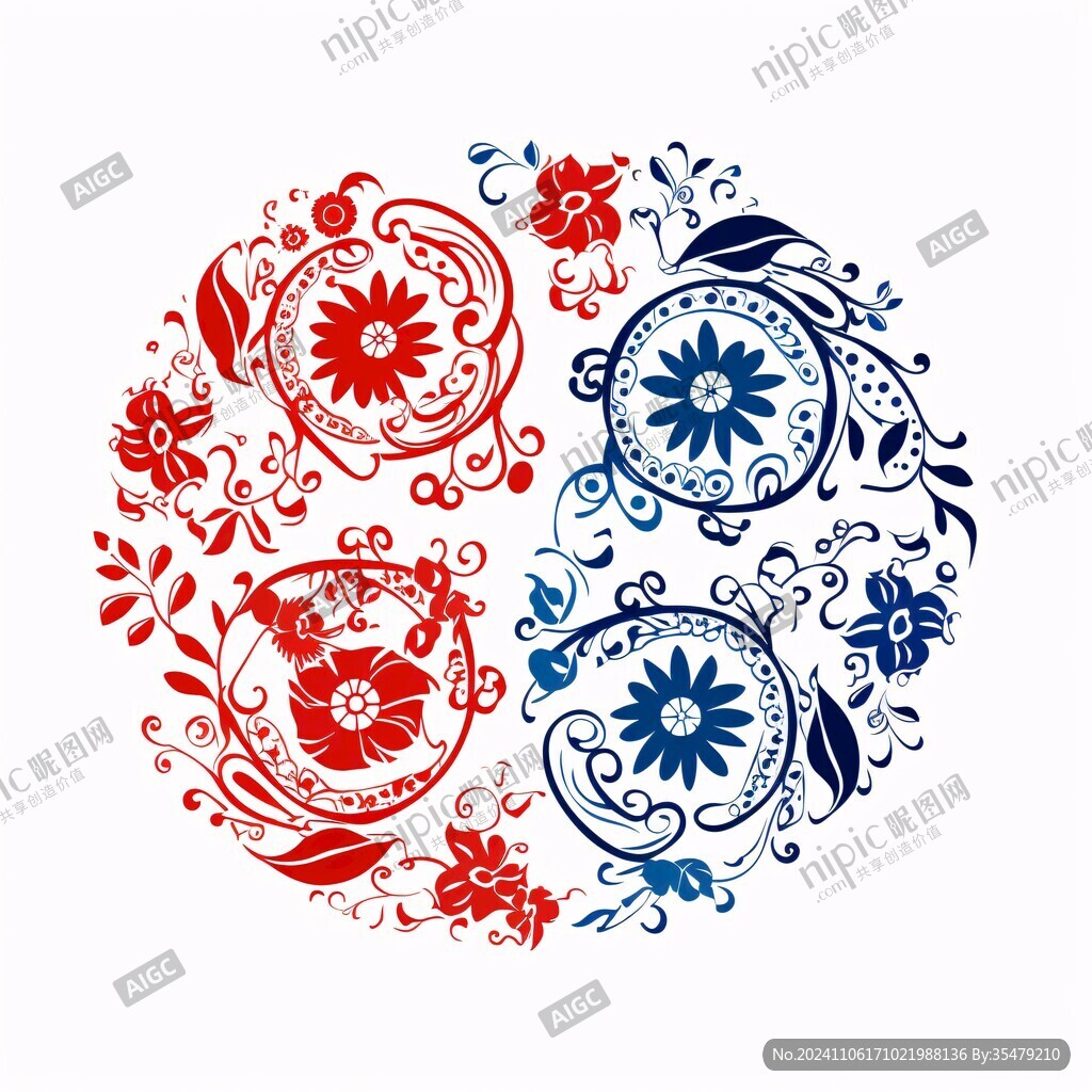 圓形花紋圖案圖片素材