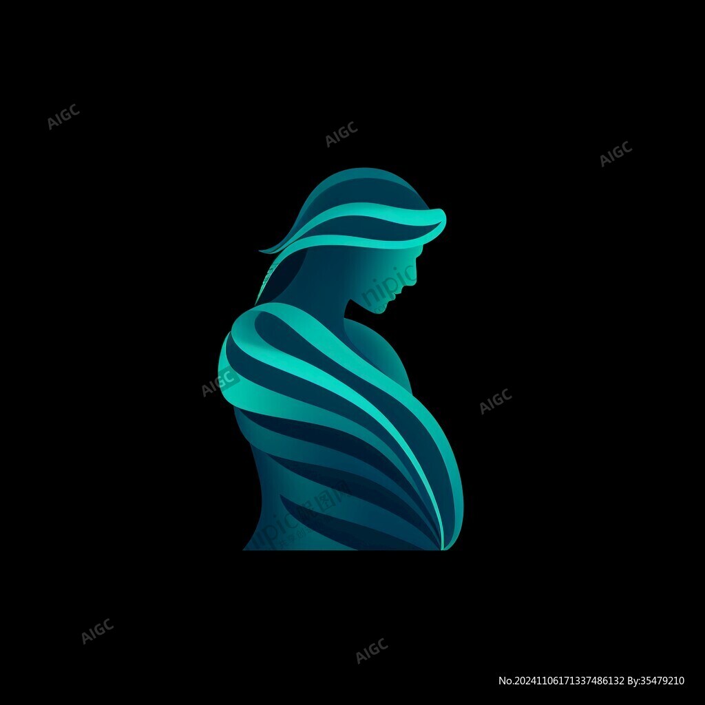 藍發(fā)女logo設計