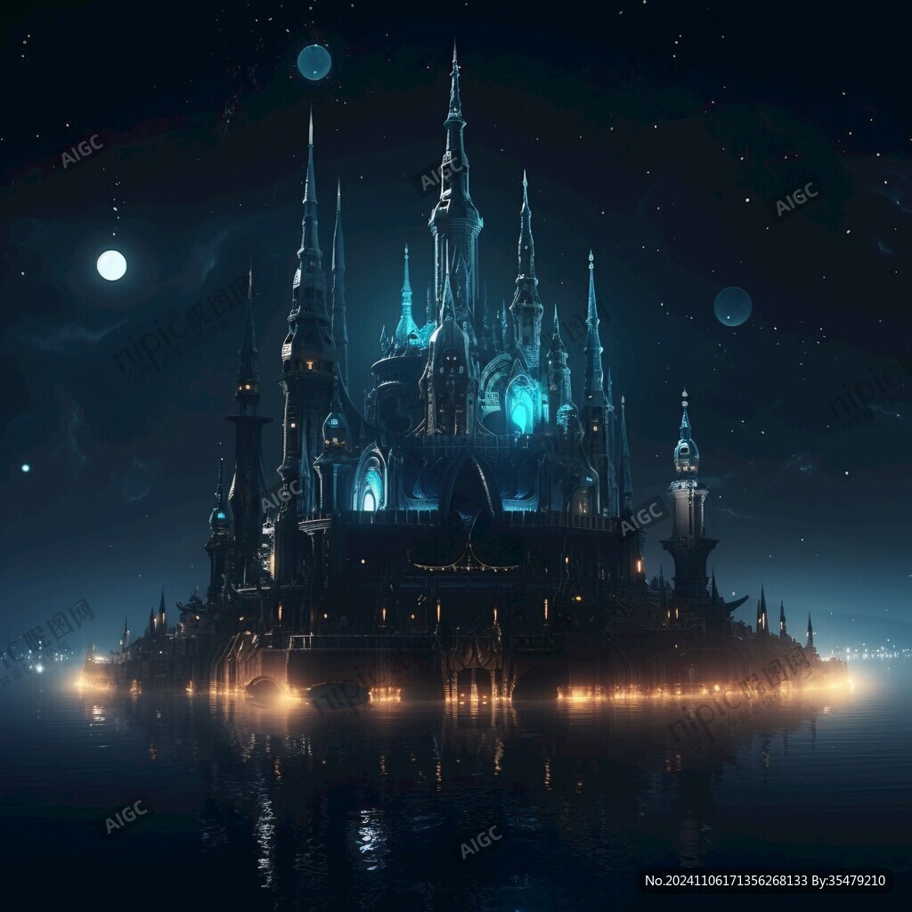 奇幻城堡夜景