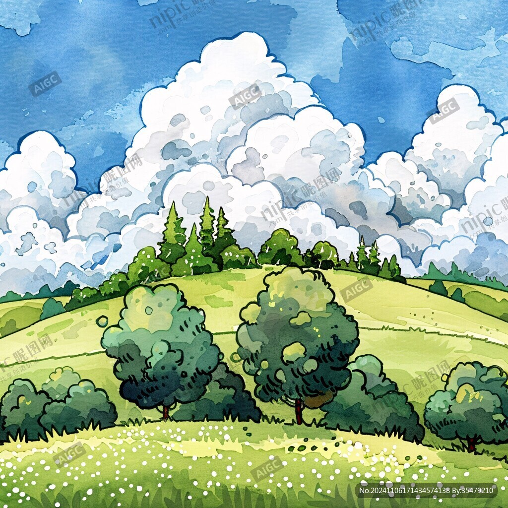 手繪卡通風景