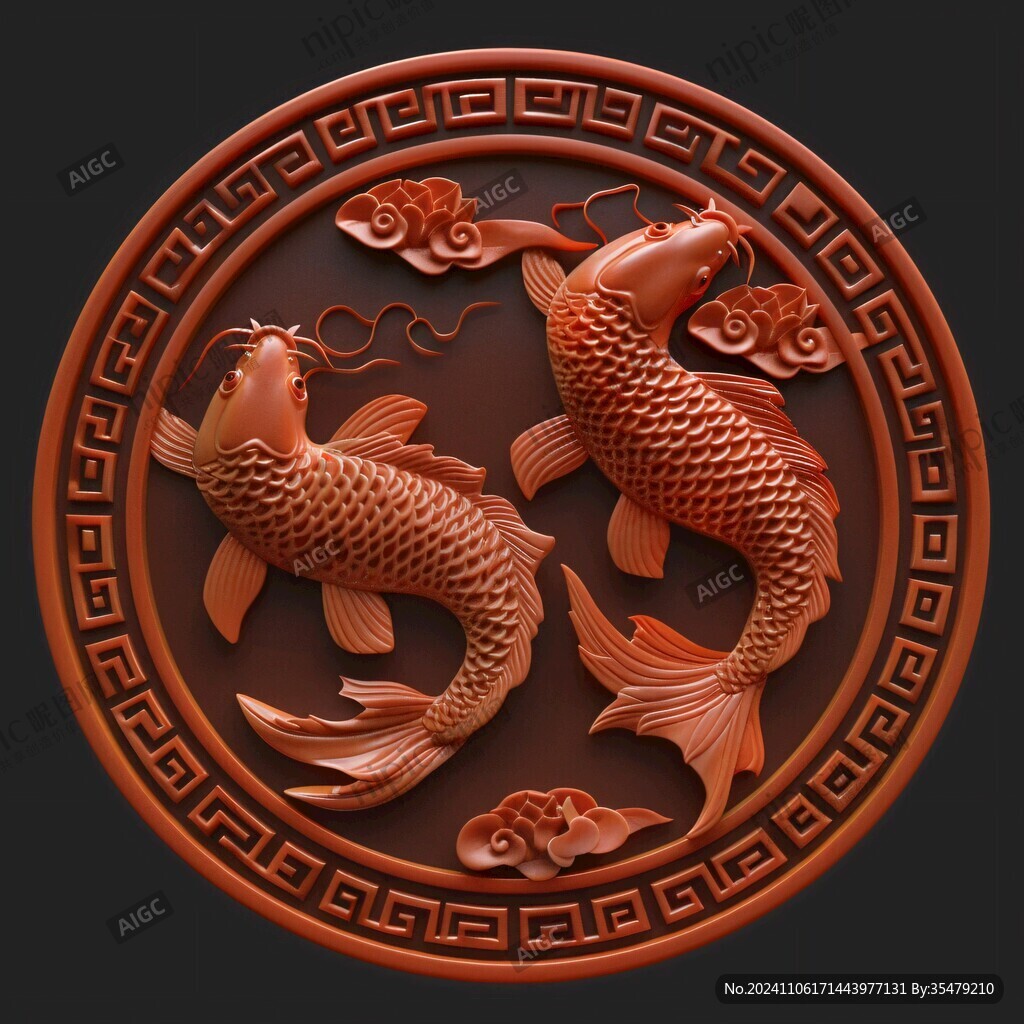 鯉魚(yú)浮雕圖