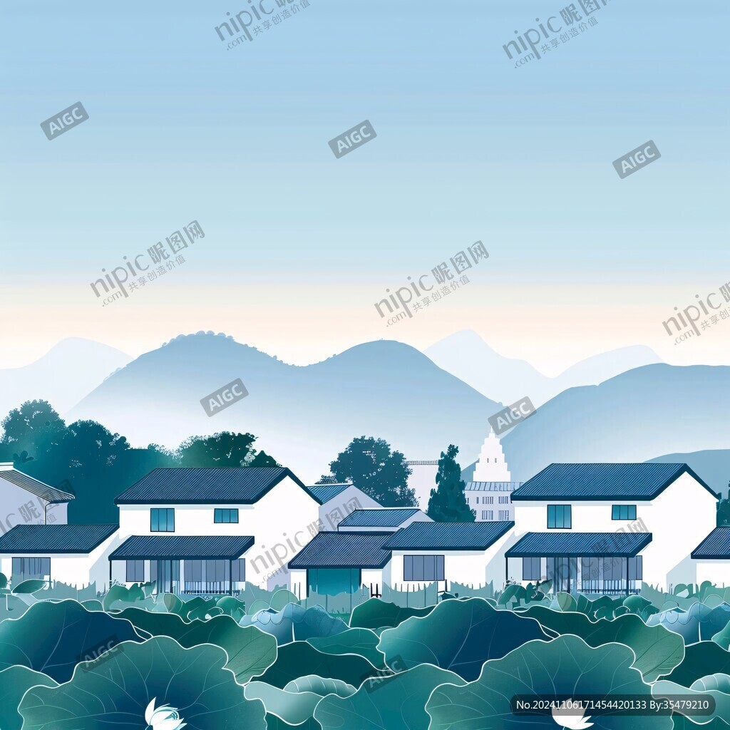 山村民居插畫(huà)