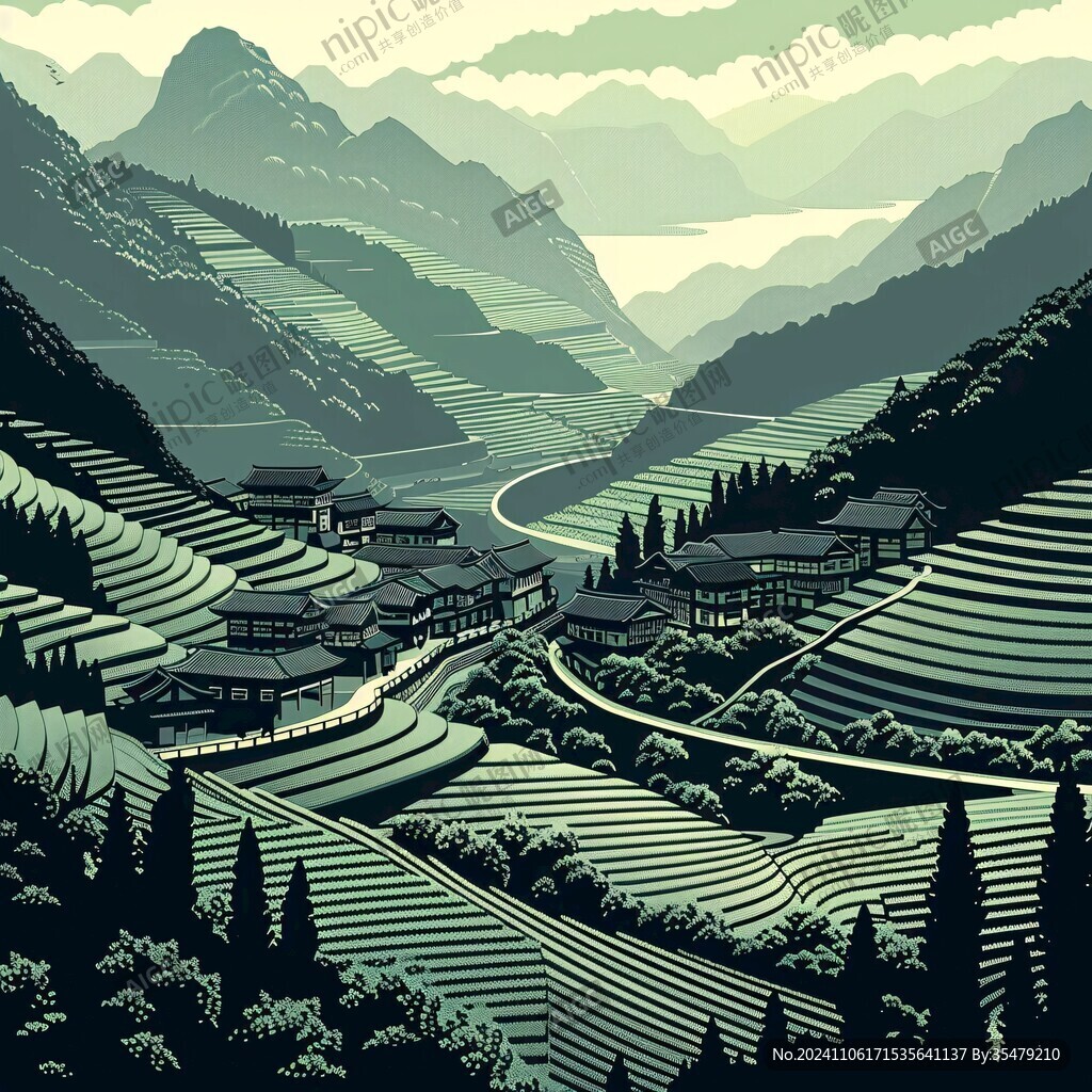 茶山插畫