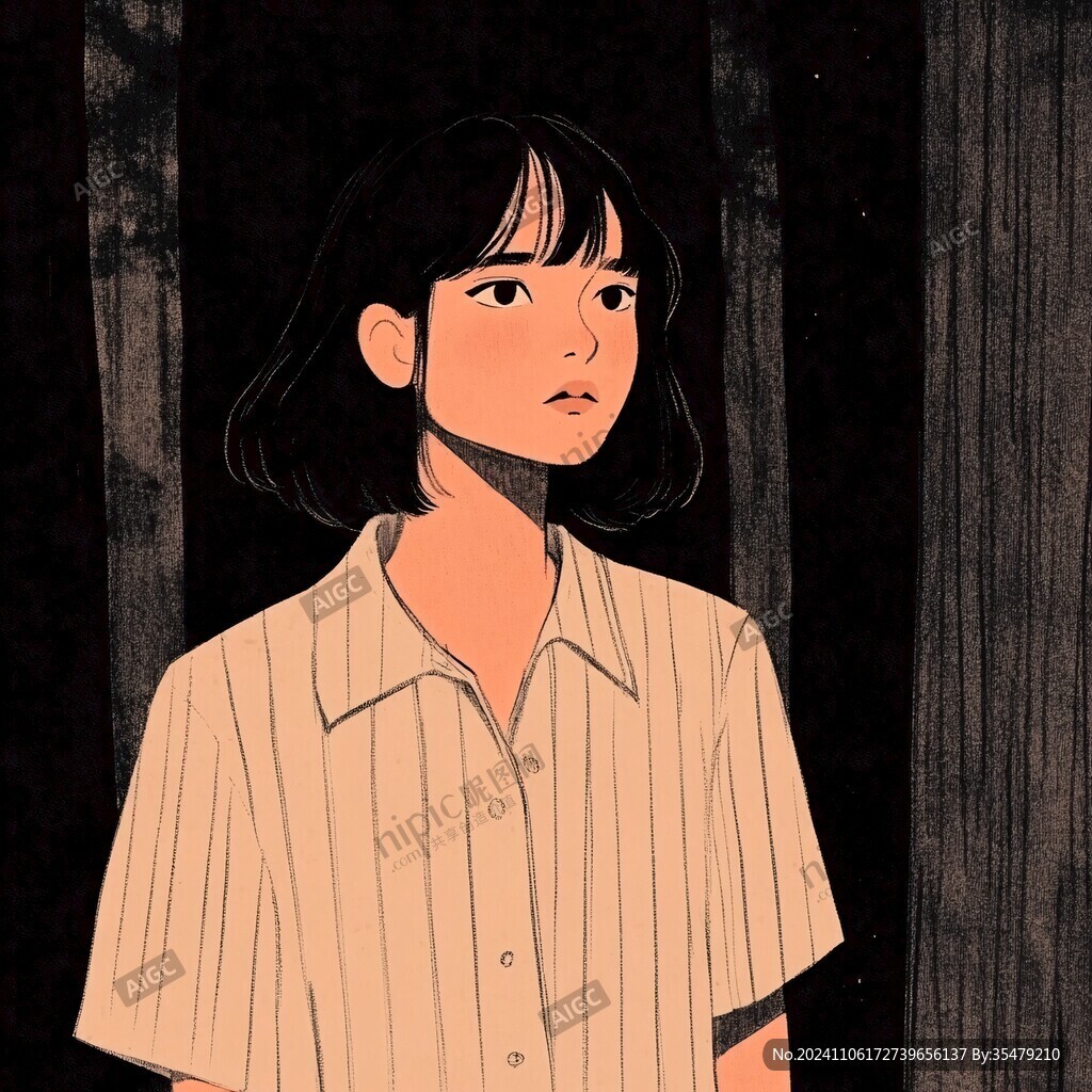 女孩插畫頭像