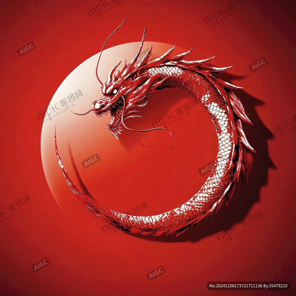 圓形龍插畫