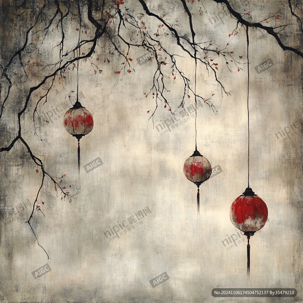 樹(shù)枝與燈籠