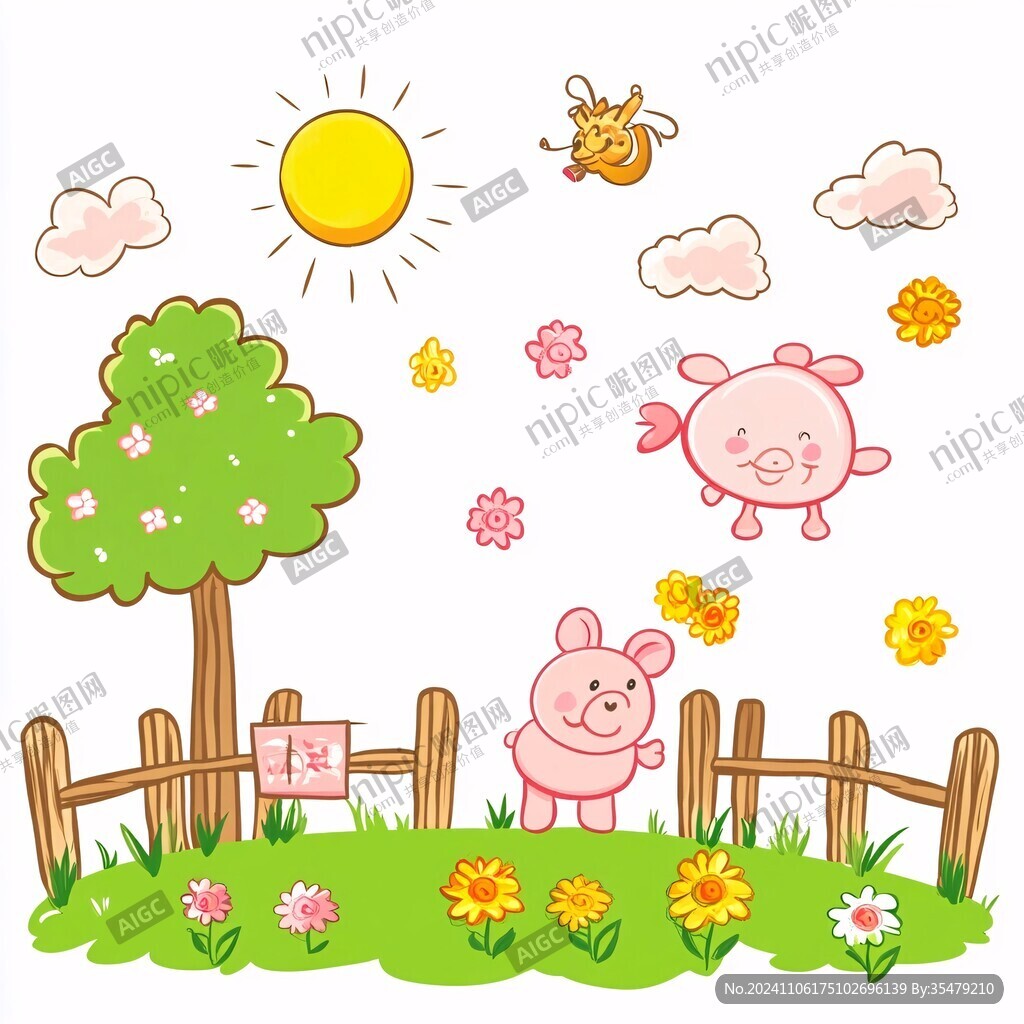 花園小熊卡通簡(jiǎn)筆畫(huà)