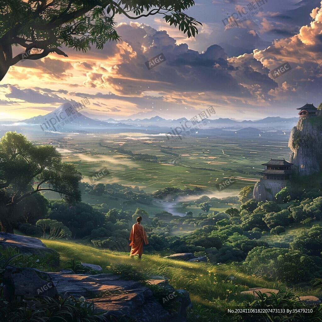 僧人望山
