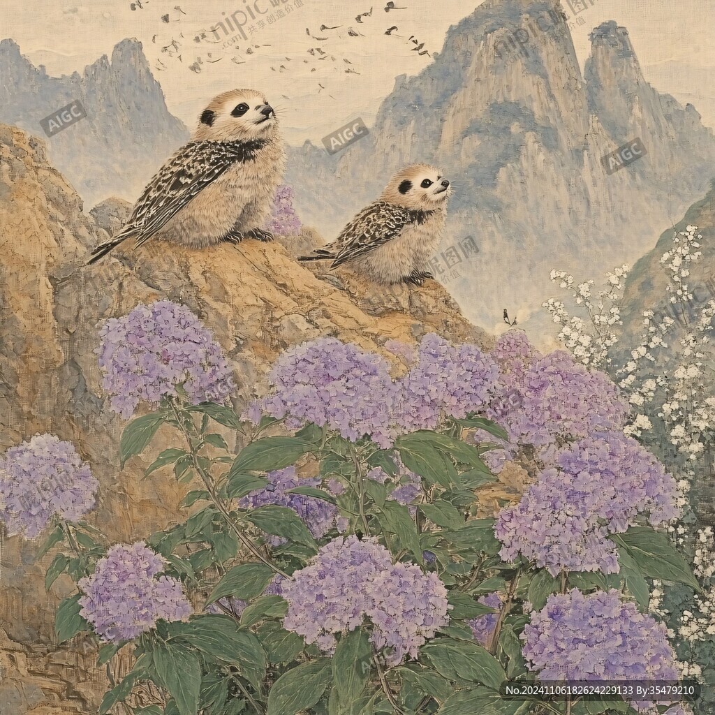 院體風工筆山水花鳥畫