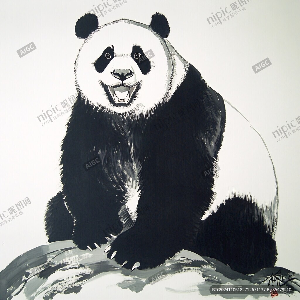 藝術(shù)畫大熊貓