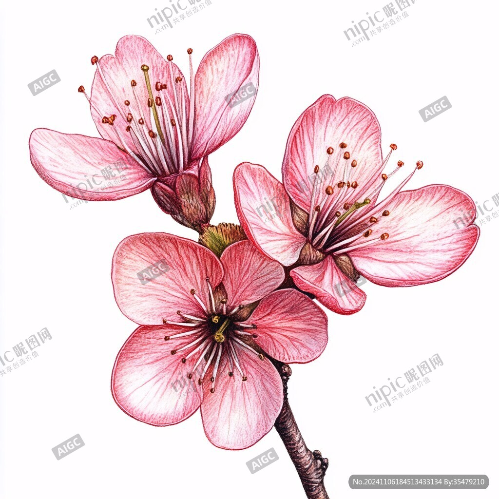 寫實(shí)桃花