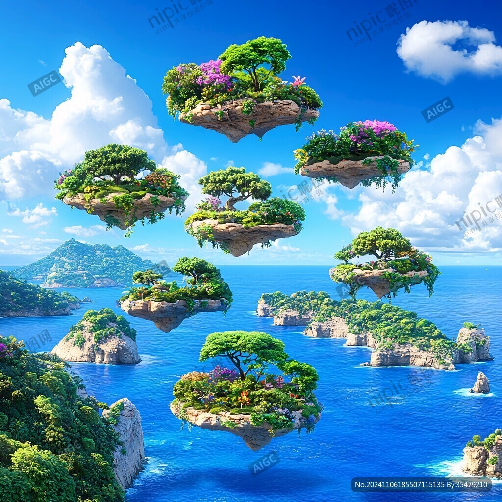 3d云海懸浮小島