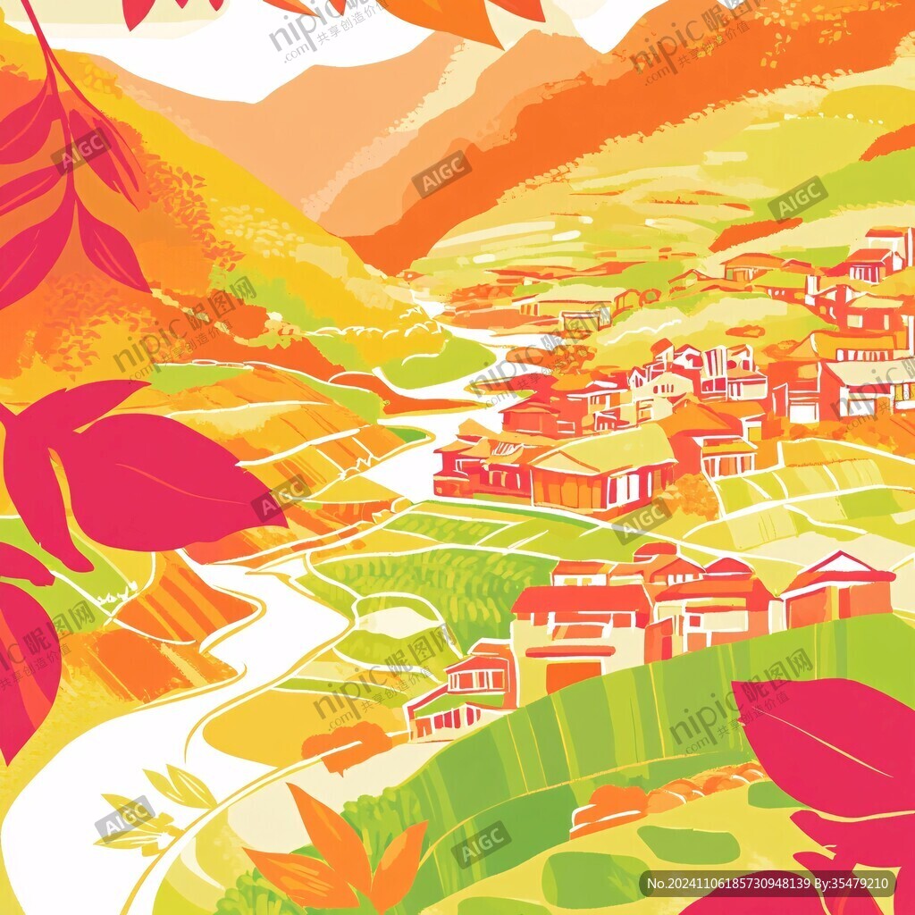 涼山建筑插畫