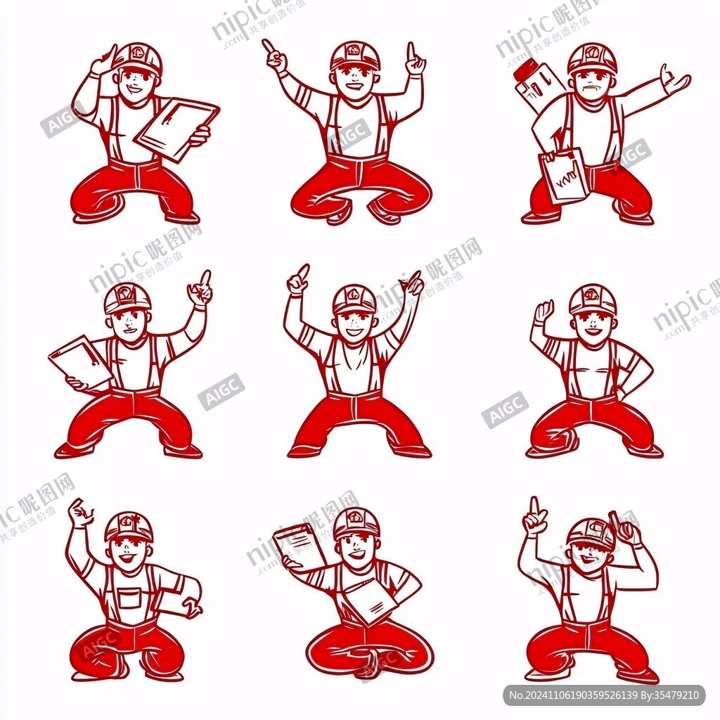 線(xiàn)條人物招牌動(dòng)作