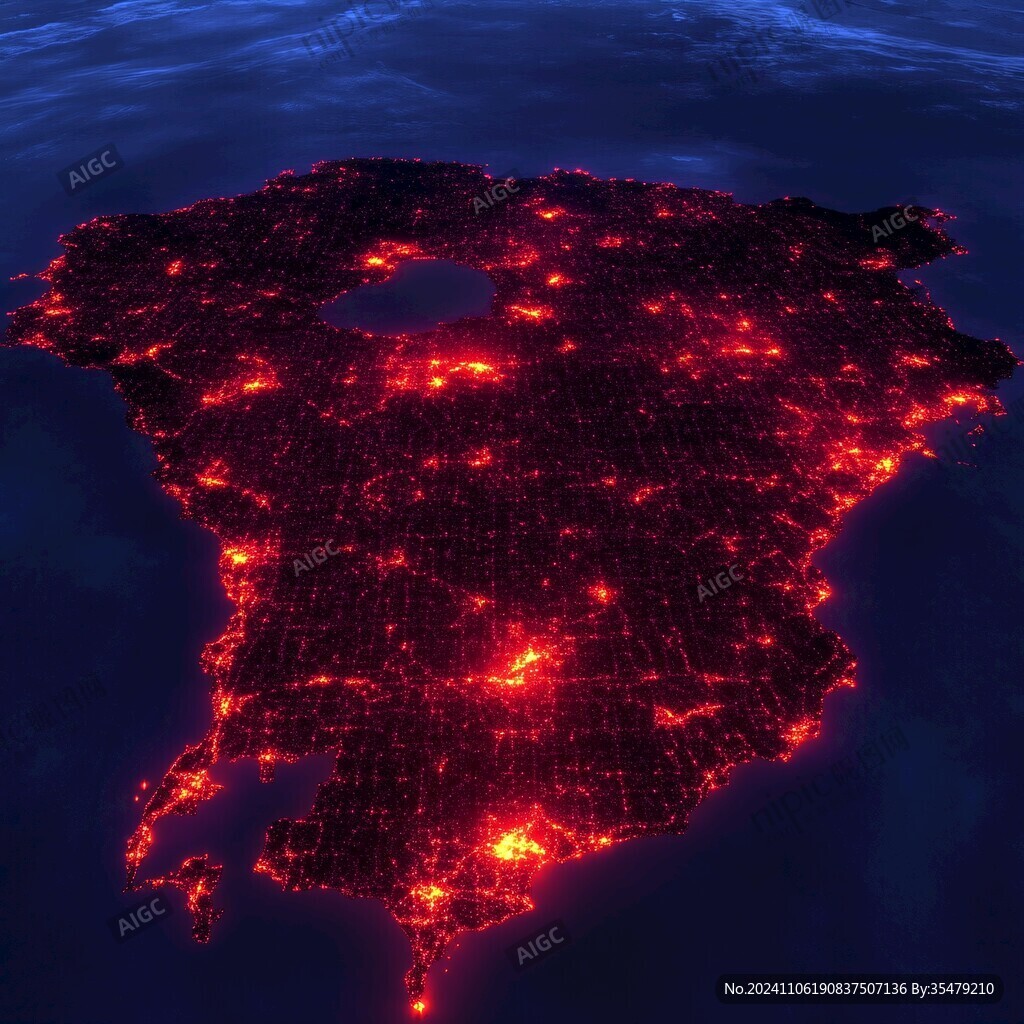 紅色的火山燈光造型