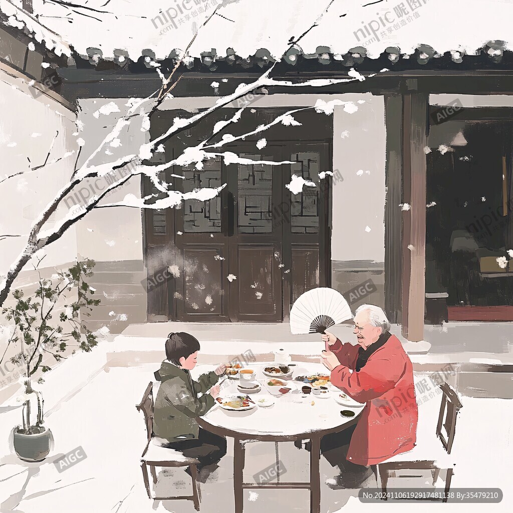 一家人春節團圓虎年