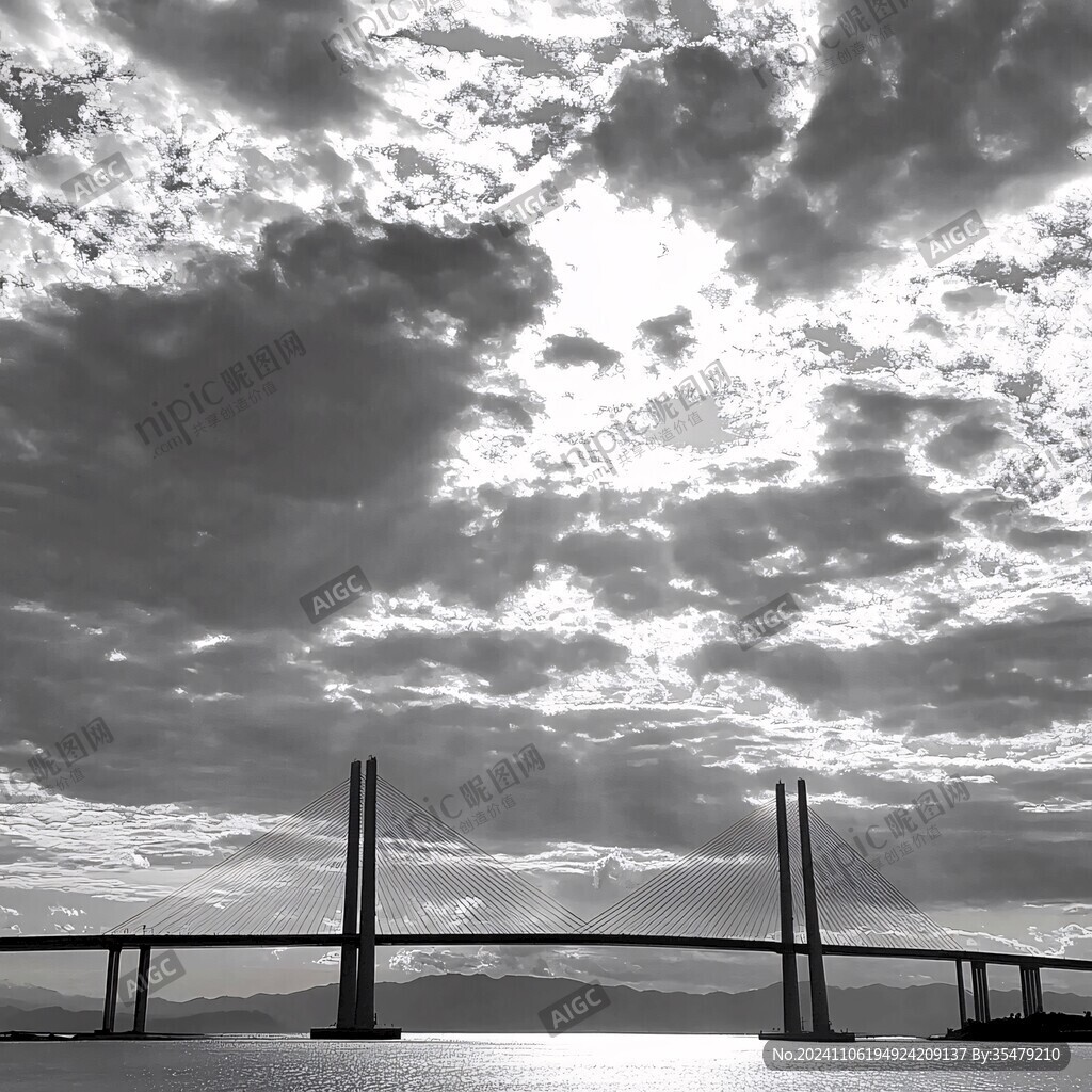 陰云密布的星海灣大橋