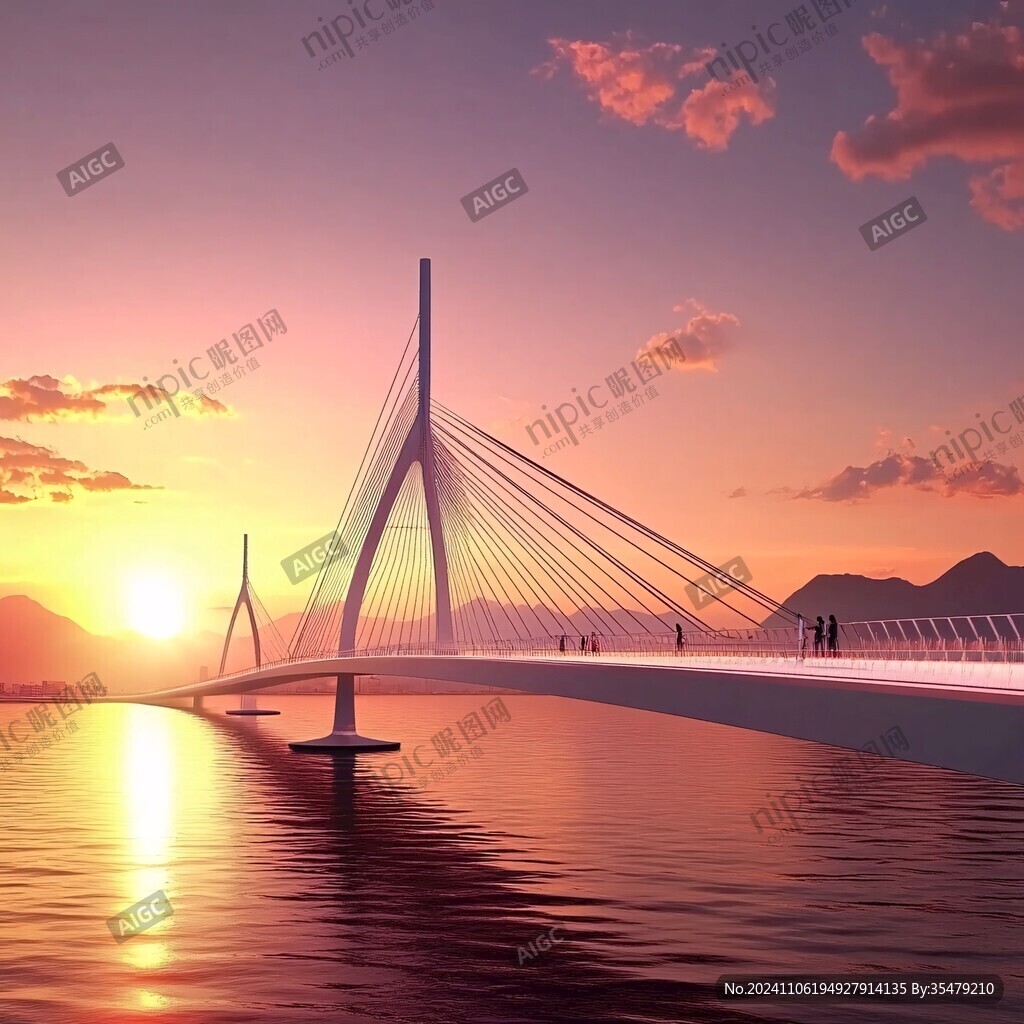 大橋夜景透視效果