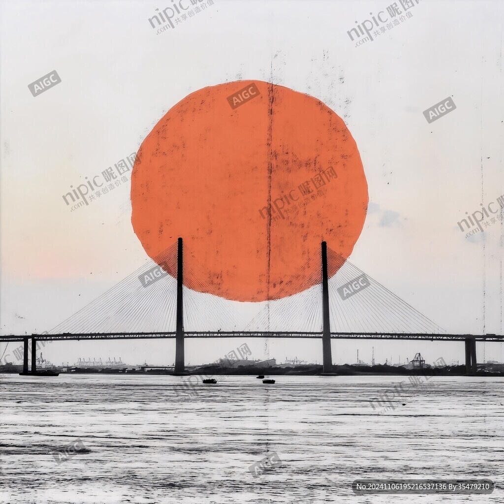 枝城長(zhǎng)江大橋日出