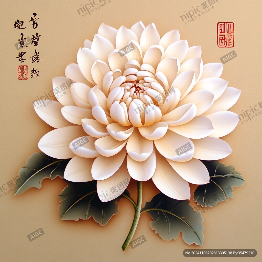 大麗花手繪圖