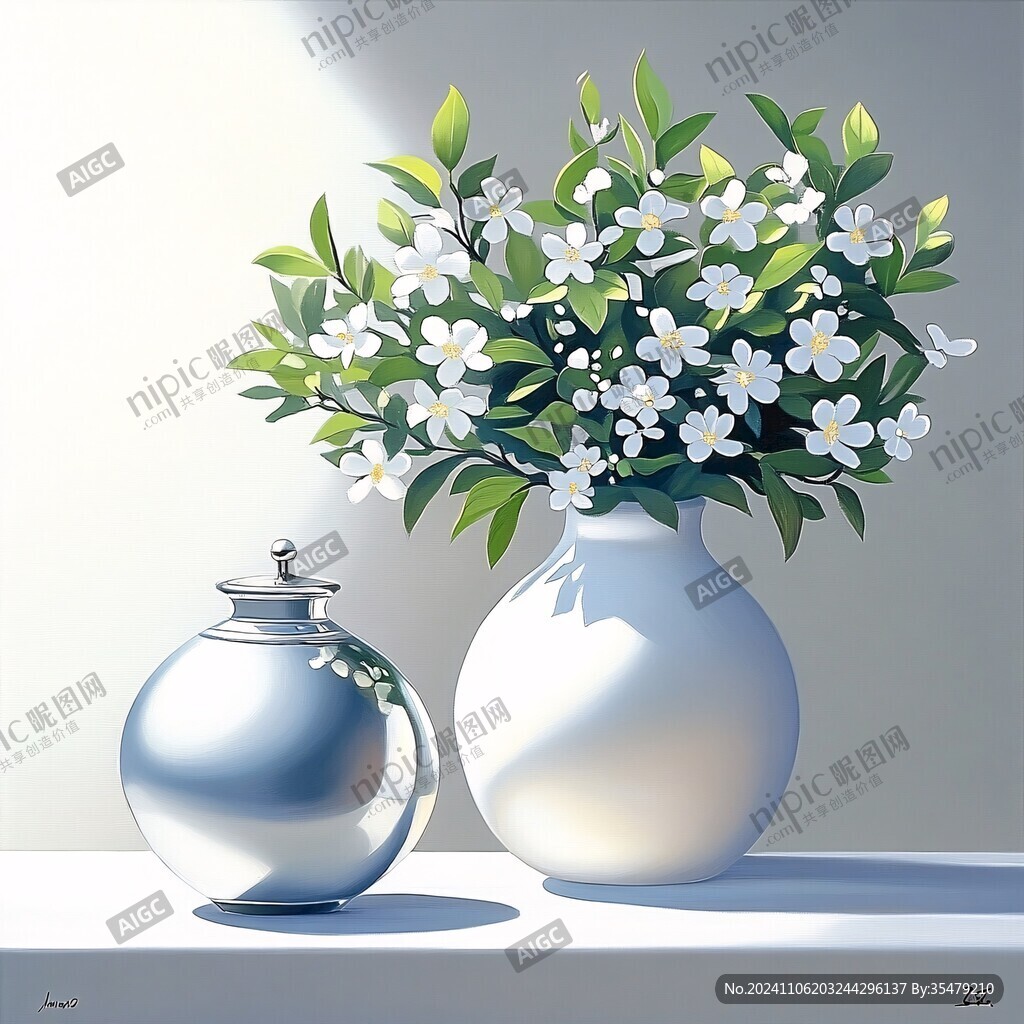 花卉插花裝飾畫花瓶