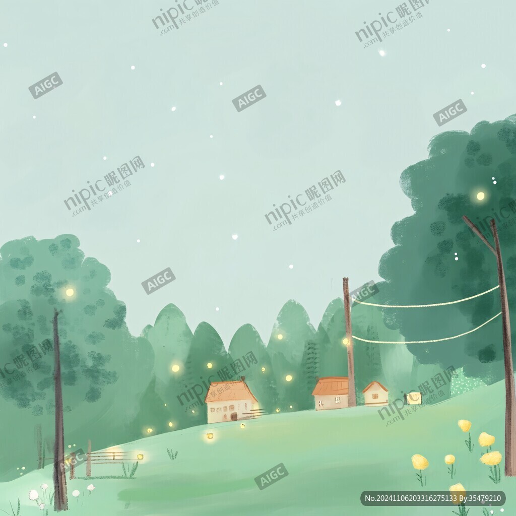 扁平風風景畫