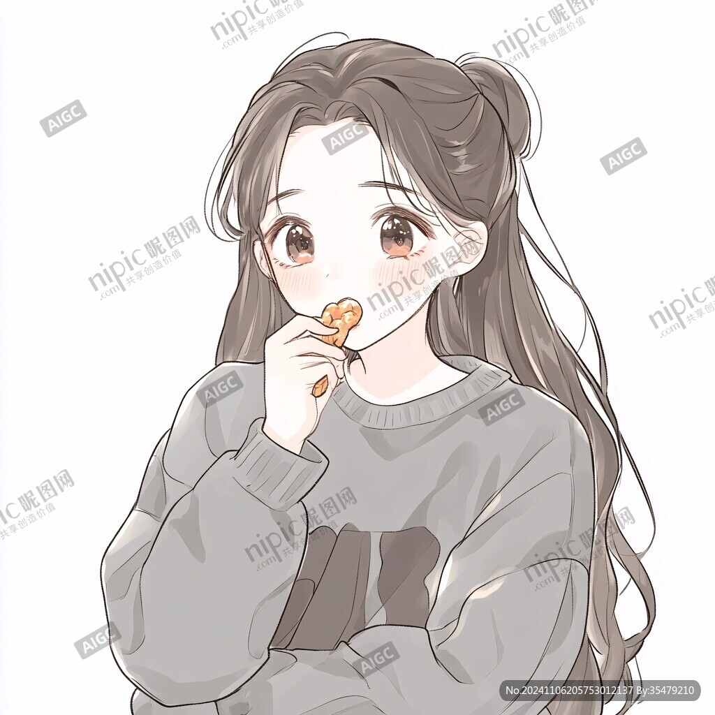丸子頭插畫頭像