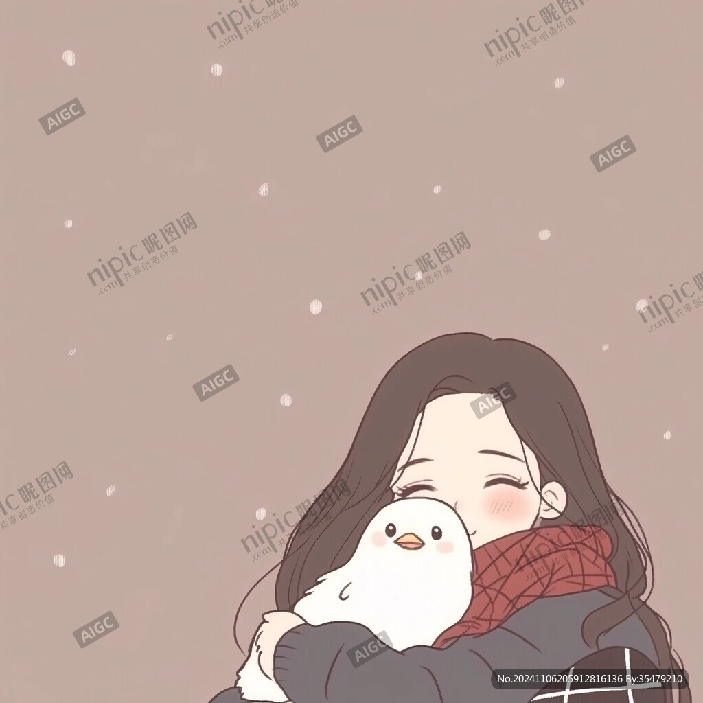 大雪女孩插畫