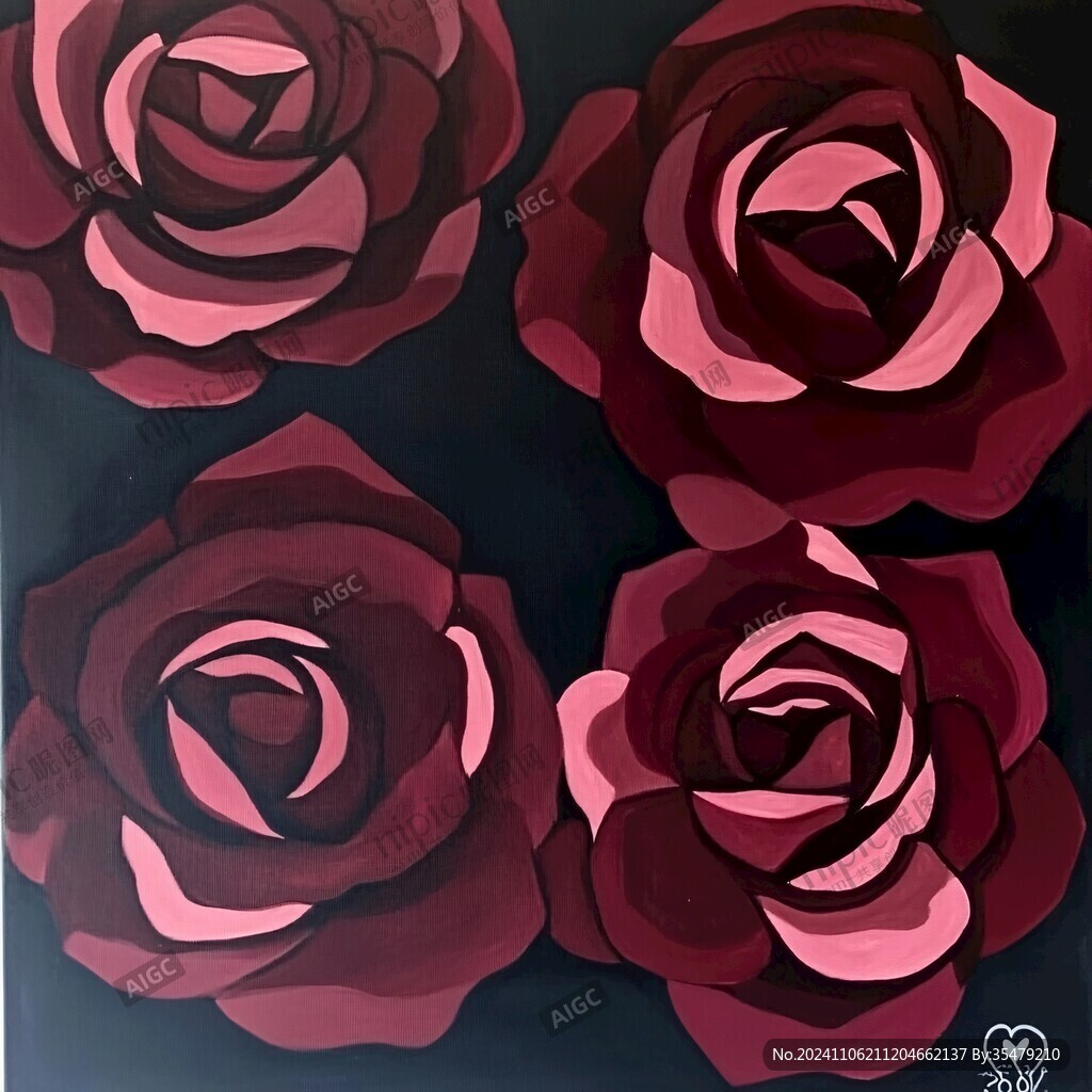 玫瑰3d畫