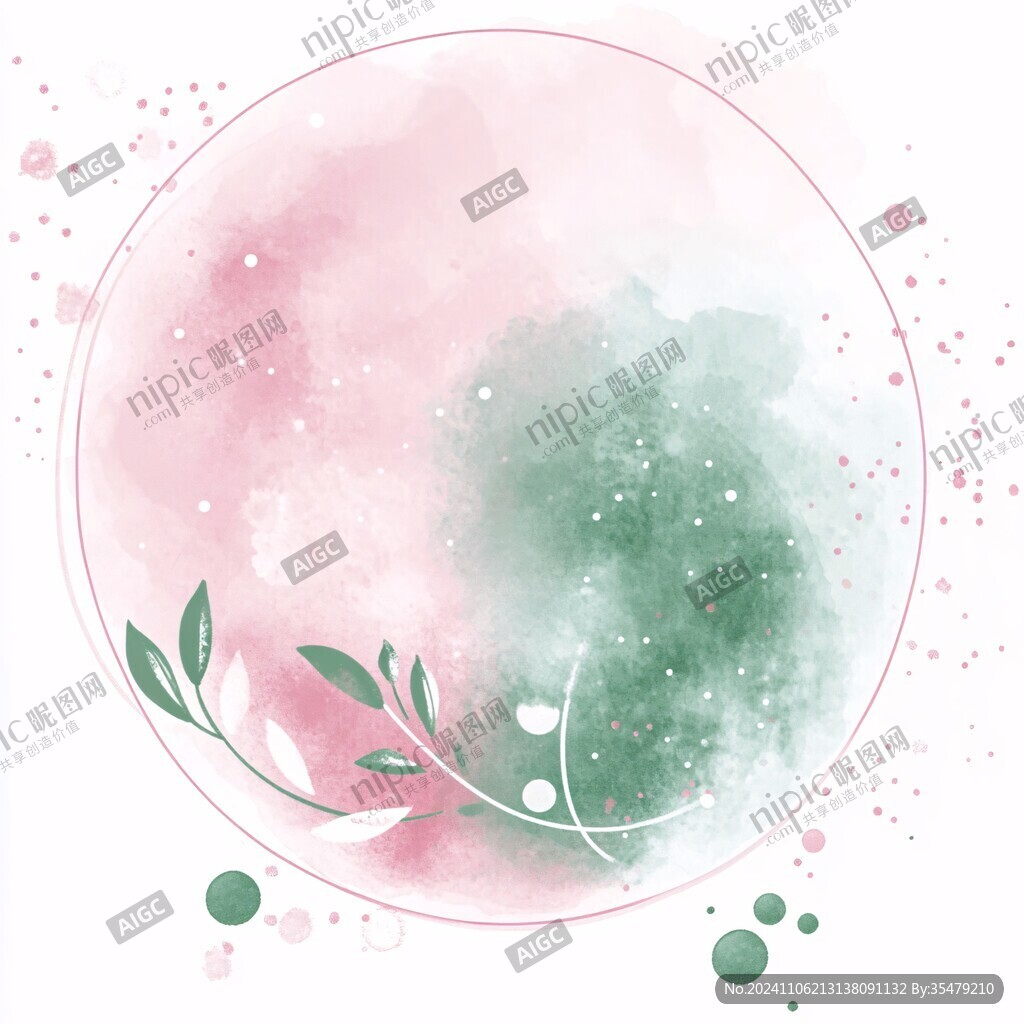 唯美圓形插畫