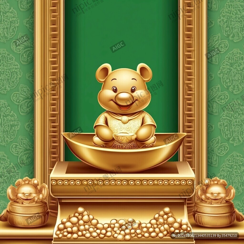 金鼠抱元寶