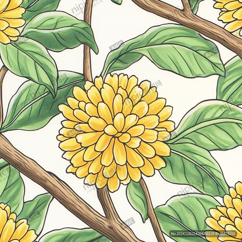 金花茶插畫