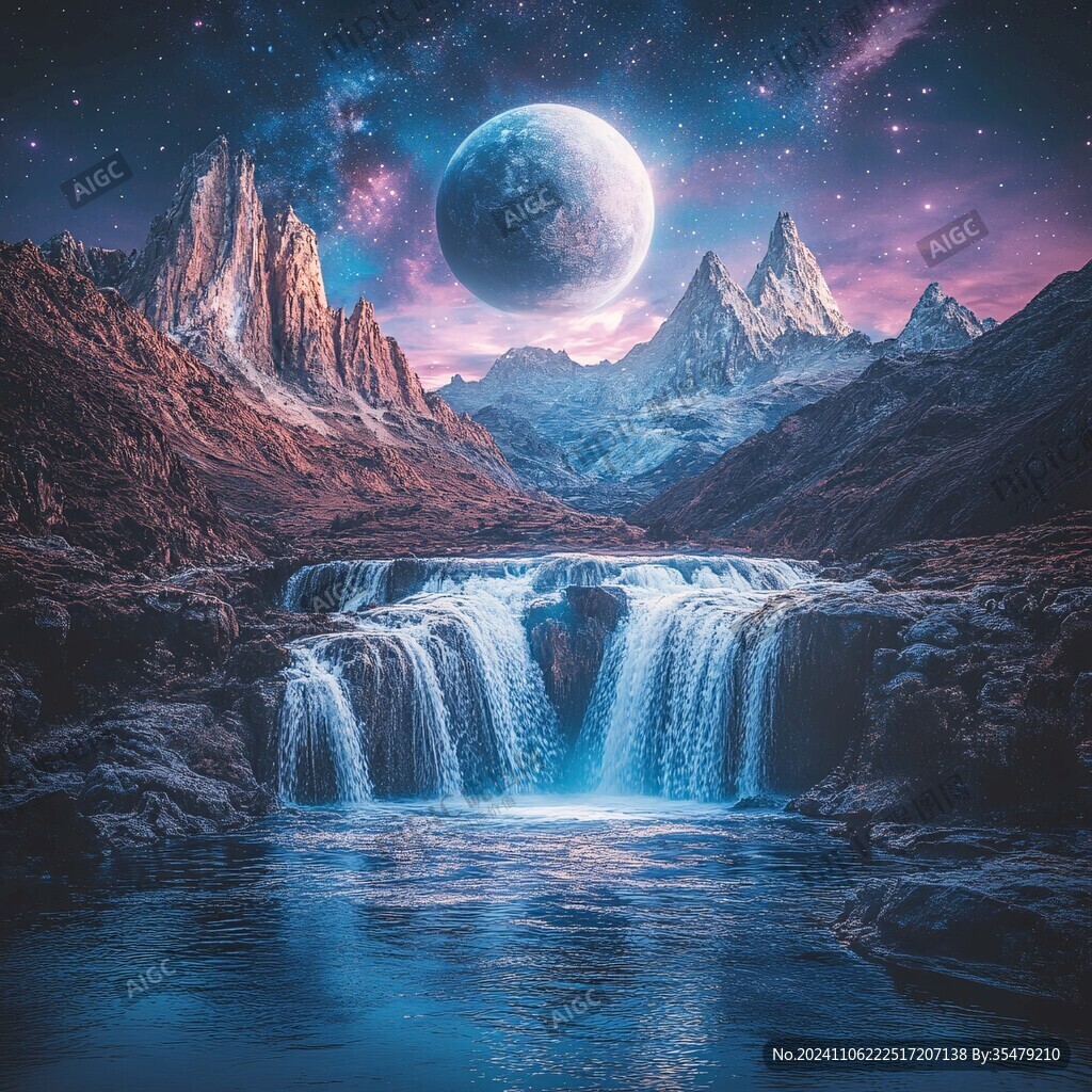 山水星空畫
