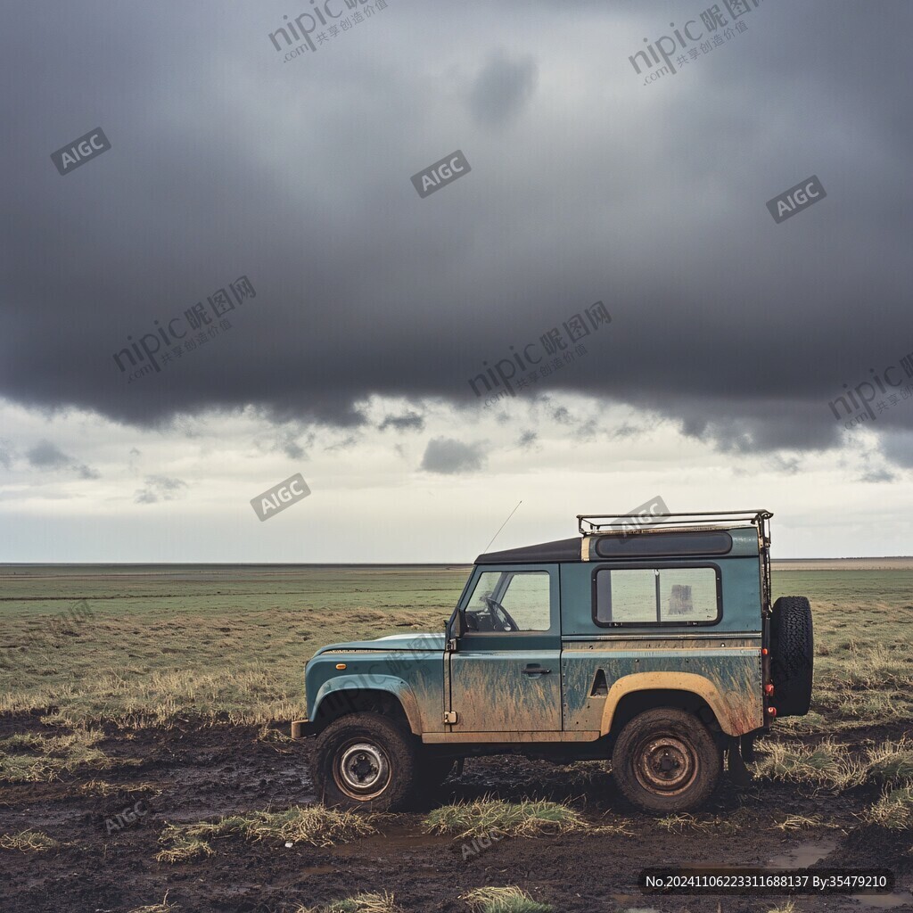 草原上的越野車