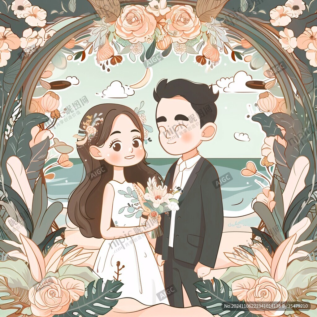 結婚照插畫