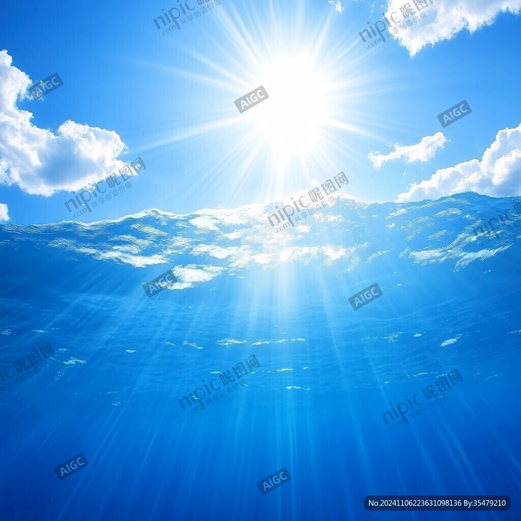 陽光透海底
