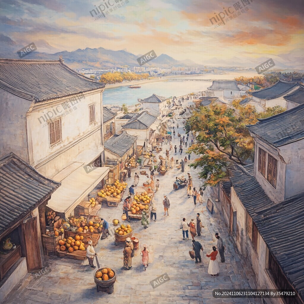 唐模古鎮(zhèn)油畫