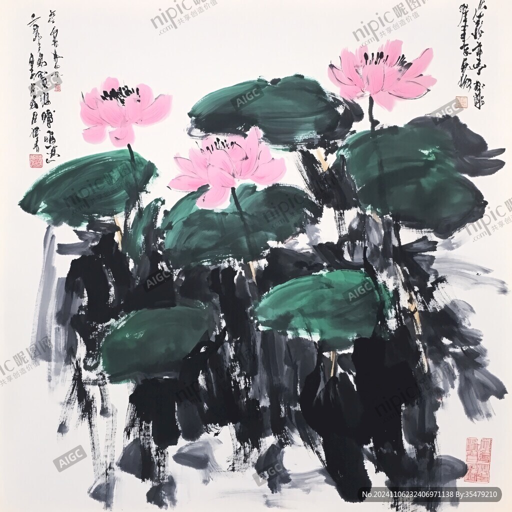 大寫意荷花