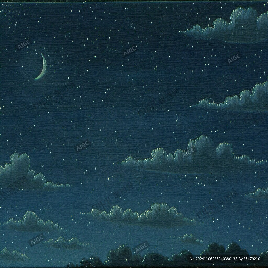 夜晚手繪插畫背景