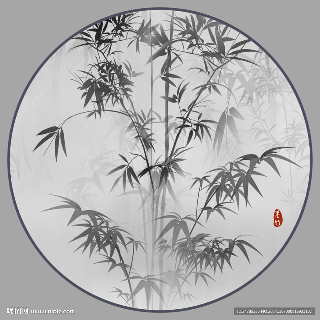 水墨竹子裝飾畫