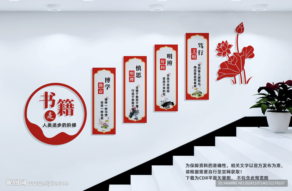 中國風(fēng)校園樓梯展板