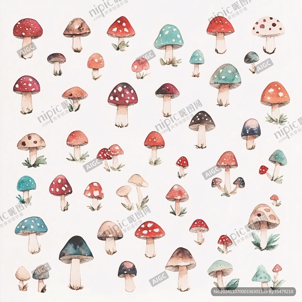 蘑菇集錦插畫