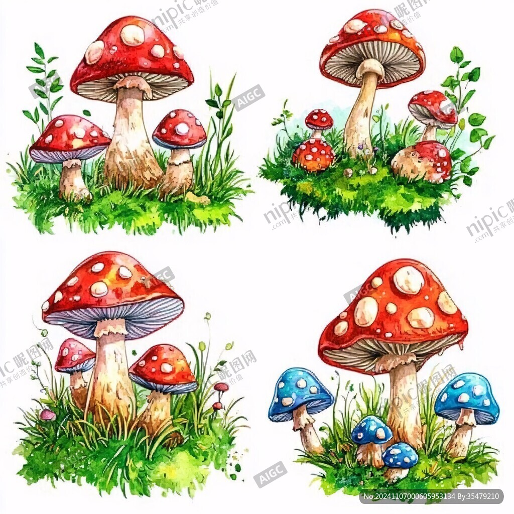 蘑菇手繪插畫