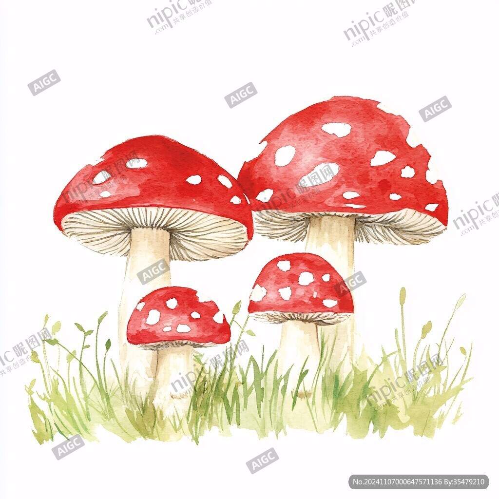 紅菇插畫手繪