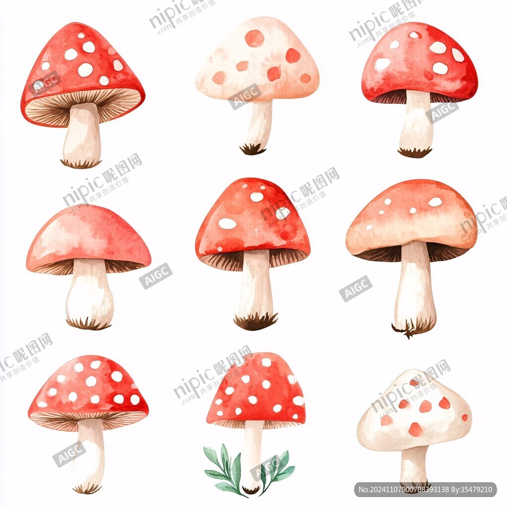 紅菇插畫手繪