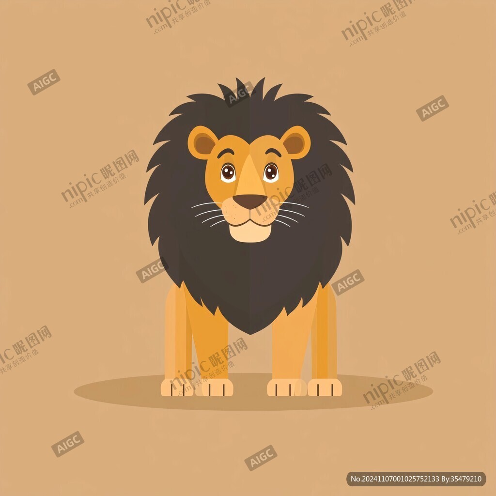 扁平卡通獅子